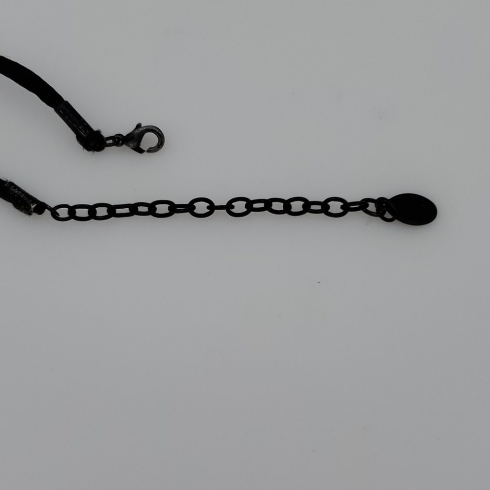 Robert Rose Black Rhinestone Flower Necklace - Picture 7 of 7